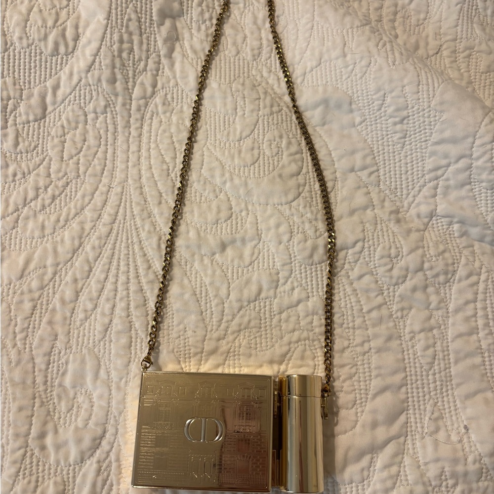 Dior Rouge Dior Minaudière clutch and lipstick holder with chain Authentic